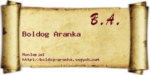 Boldog Aranka névjegykártya