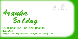 aranka boldog business card